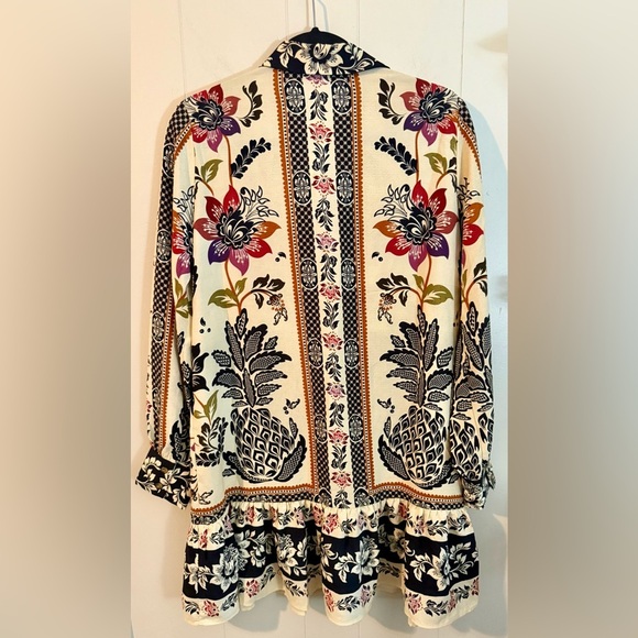 Joie Boho Floral Pineapple Print Ruffle Hem Dress – Size S - Picture 7 of 10